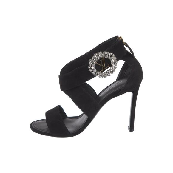❤️Louis Vuitton Suede Crystal Embellishments Slingback Heels❤️ - Picture 1 of 5